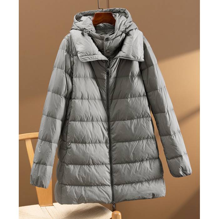 Double placket hat 90 goose down down jacket girl