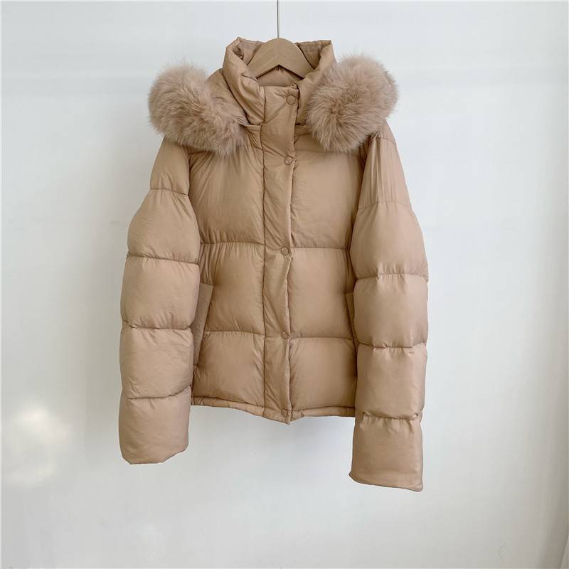 The rare pink color of the outer single!Gao Luxury Super Fox Mao Terry 90 White Goose Velvet Plel Female Short Winter Winter