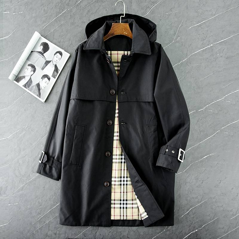 Clearance welfare!Business gentleman's high -definition fabric!Fashionable men's solid color mid -length windbreaker version down jacket winter