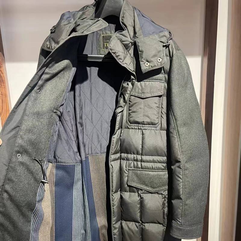 Trans business casual down jacket standing collar mid -length