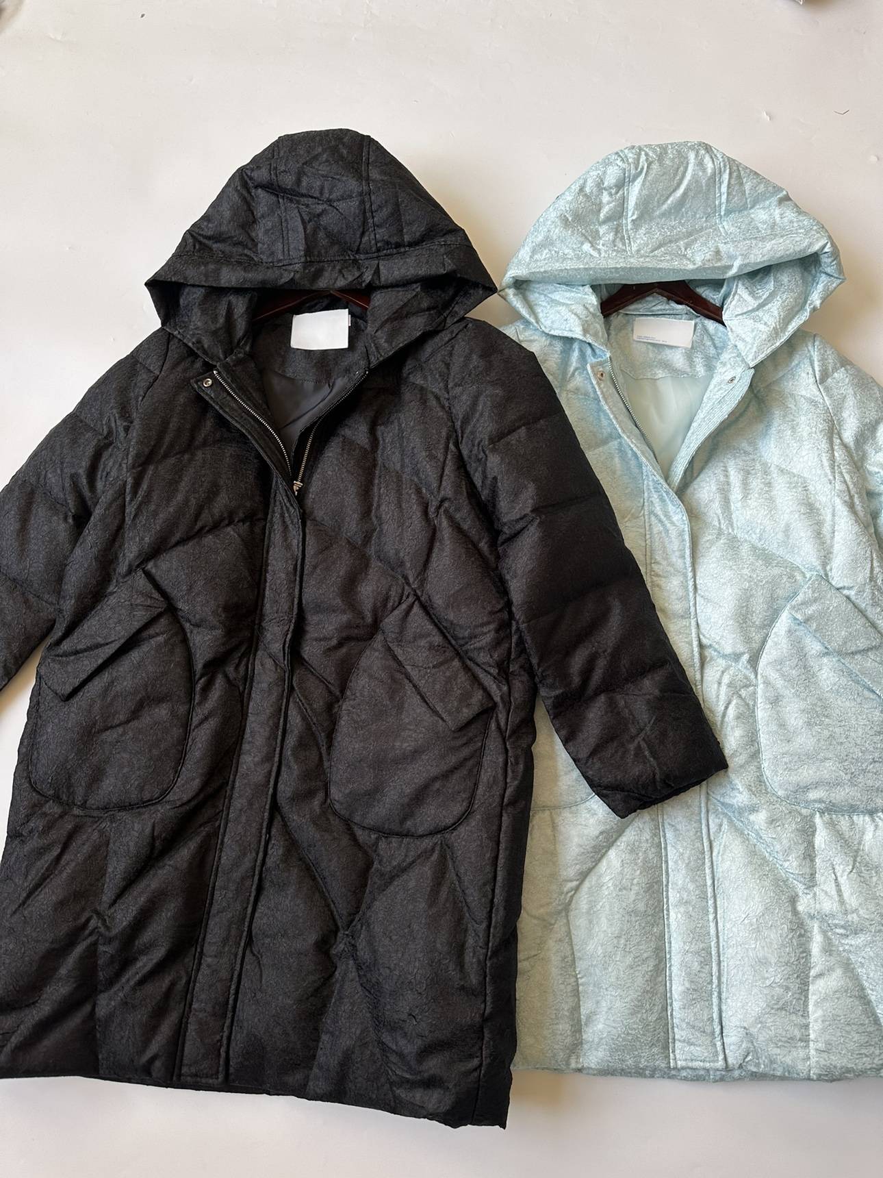 Hall level, warm heart nest, houses with 90%white goose velvet long -sleeved down jacket jacket in the middle length woman