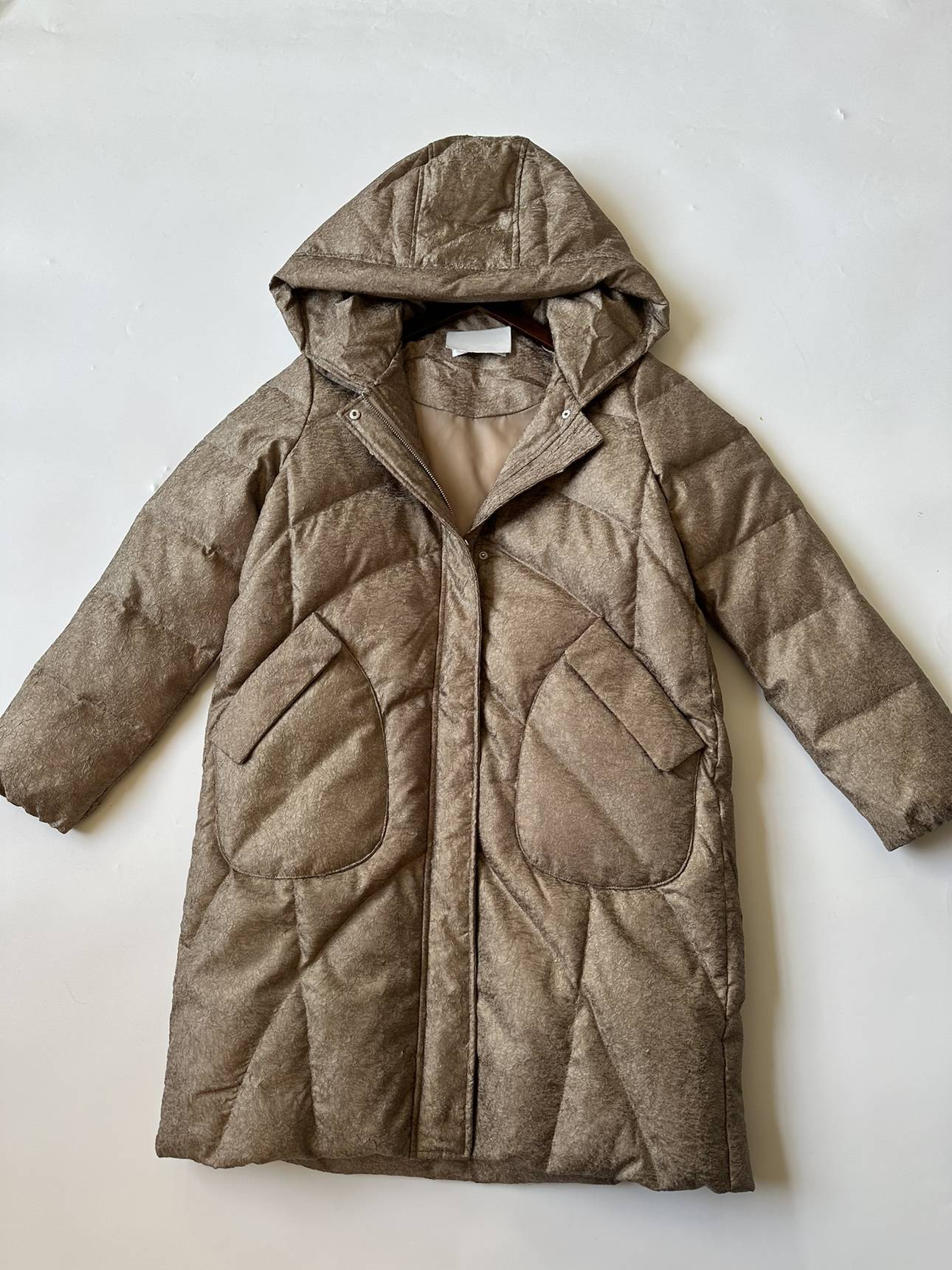 Hall level, warm heart nest, houses with 90%white goose velvet long -sleeved down jacket jacket in the middle length woman
