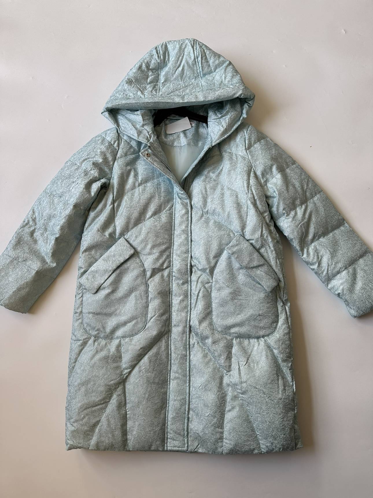 Hall level, warm heart nest, houses with 90%white goose velvet long -sleeved down jacket jacket in the middle length woman