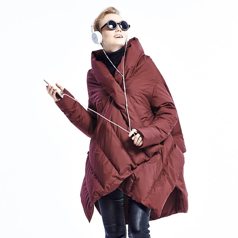 Hot -selling medium long down thick loose loose large size female down jacket shawl white duck down female down jacket