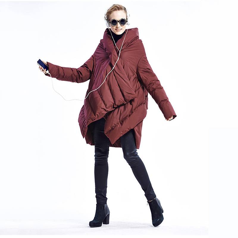 Hot -selling medium long down thick loose loose large size female down jacket shawl white duck down female down jacket