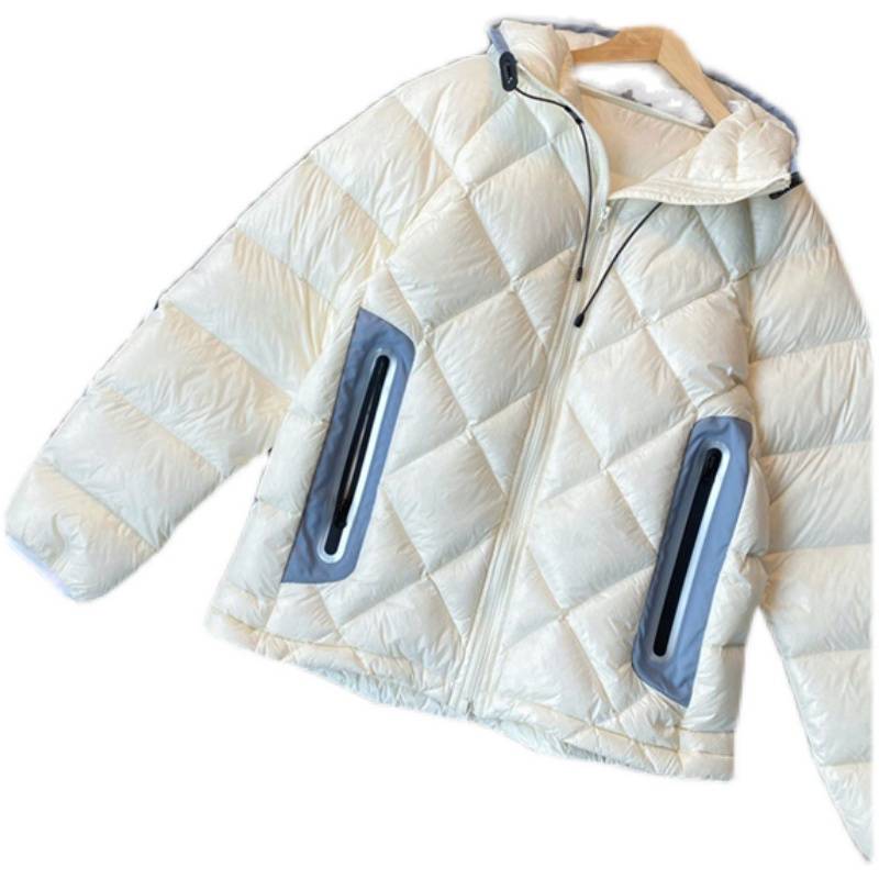Goose Velvet Bread Server Warm and Thick Real 90 Gobls Velvet Waterproof hooded down jacket Waiting Couple Couple Autumn and Winter New