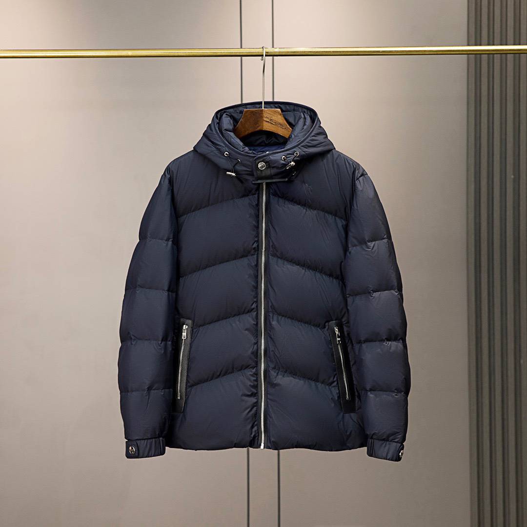 2022 autumn and winter stand -collar down jacket jacket metal badge to keep warm and thicker city casual top coat men's and women's wave