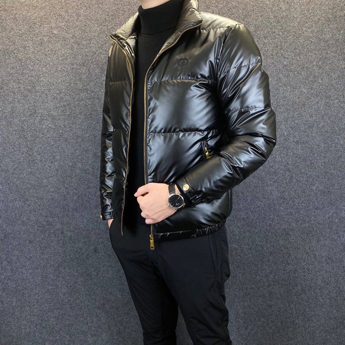 European station bright side embroidery business casual down jacket