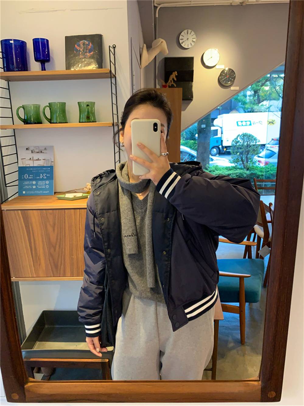 Korea Kissradio's love private server 80 white goose velvet youth fashion baseball feels hooded light down jacket
