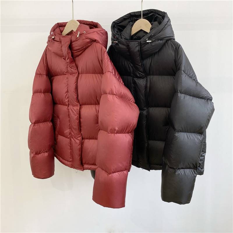Arctic high goods!Thick 90 goose down jacket soft large clouds, goose velvet short 700 puffed hooded bread down jacket