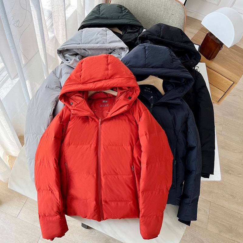 Loose leisure, warm and pressing rubber hooded outer case female