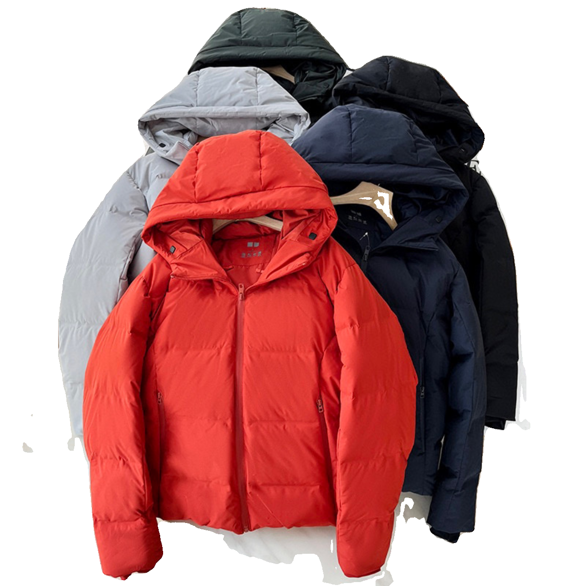 Loose leisure, warm and pressing rubber hooded outer case female