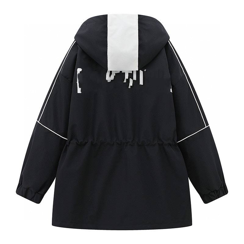 Winter new contrasting stitching hooded down jackets, long -term long -tight white duck down jackets