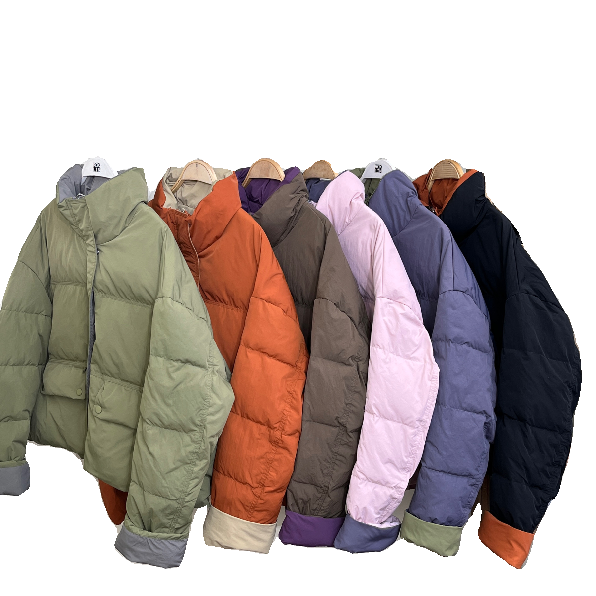 Short -colored route short down jacket girl