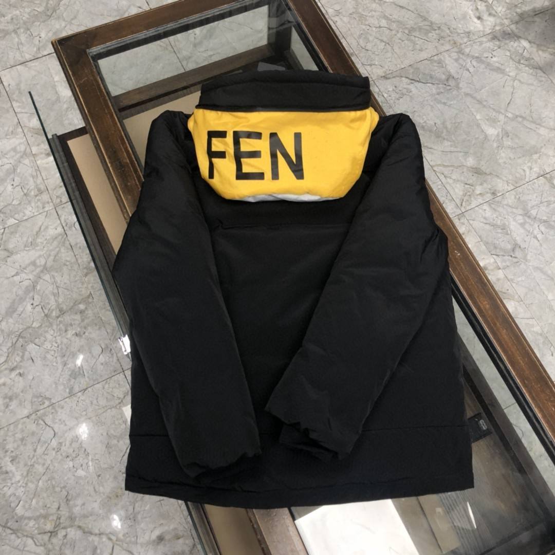 Winter new contrasting coloring Ying Huanglian Hat down jacket men and women casual white goose velvet jackets waterproof and warm