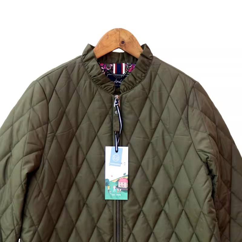 British high -end brand single large -size thin cotton clothing female stand -up collar Linglei leisure versatile autumn and winter coat