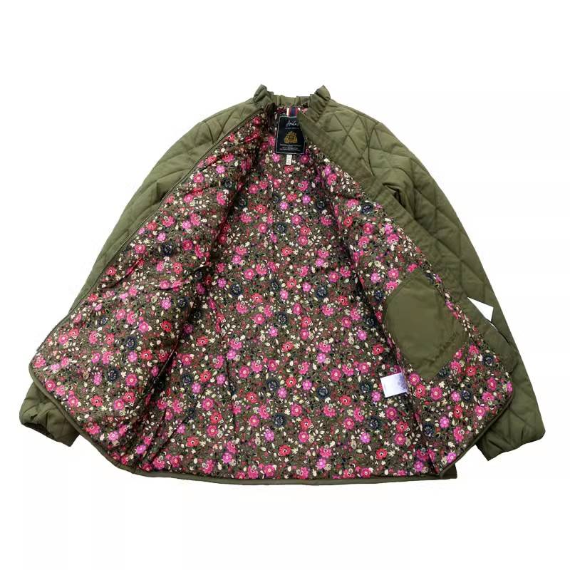 British high -end brand single large -size thin cotton clothing female stand -up collar Linglei leisure versatile autumn and winter coat