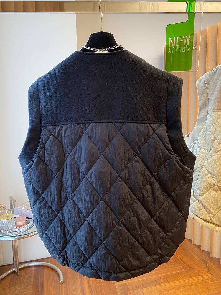 Mao woolen stitching down vest women's winter wearing
