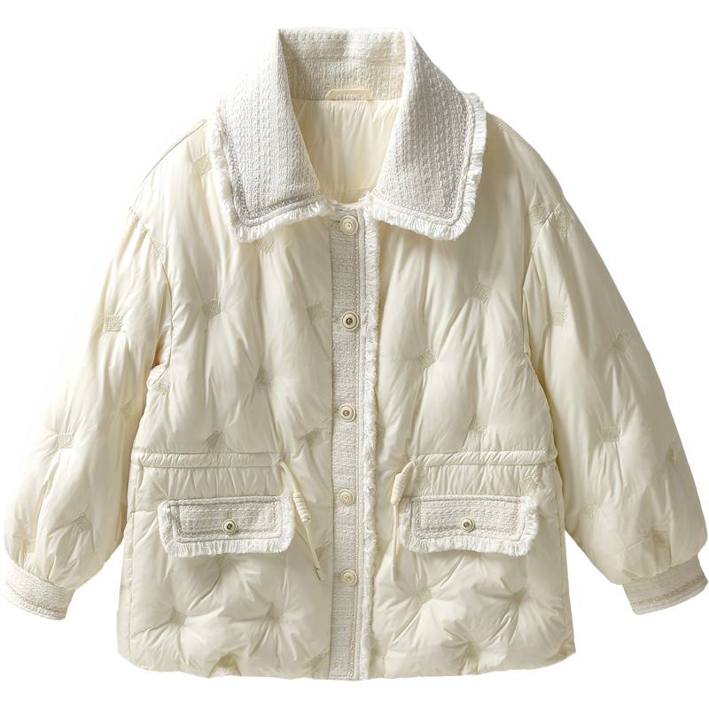 Little incense wind soft, stitching warm duck down jacket