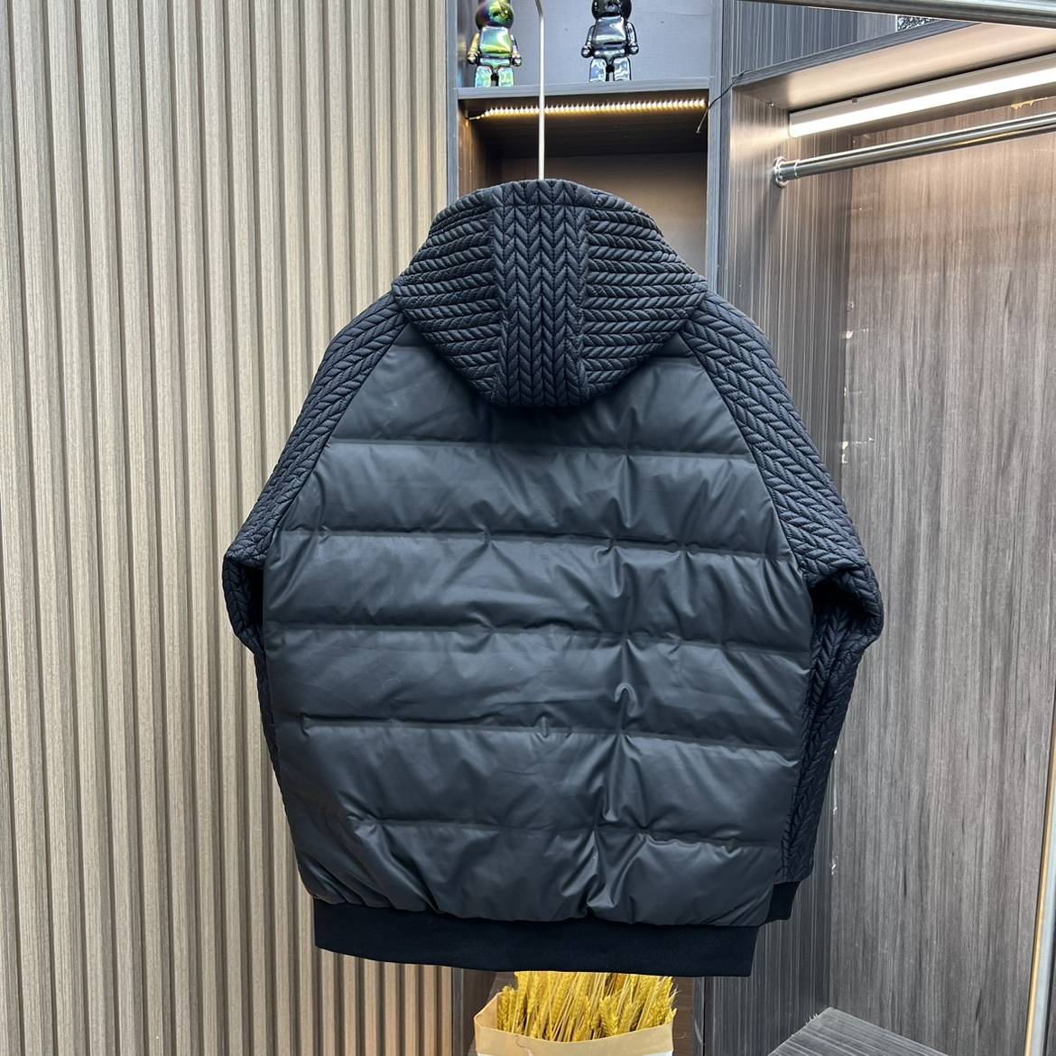 Winter splicing hooded wheat ears down jacket men's short solid color casual top couple tide brand slim down jacket