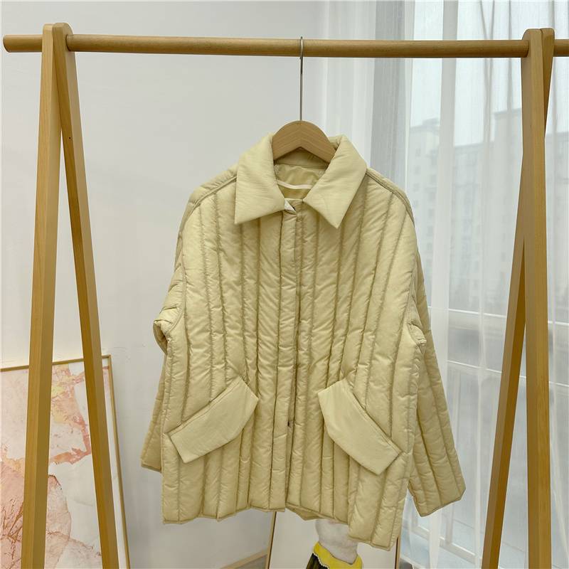 A bit interesting down jacket!Nordic niche pure tail concise high -end qi seam down jacket female 22 winter