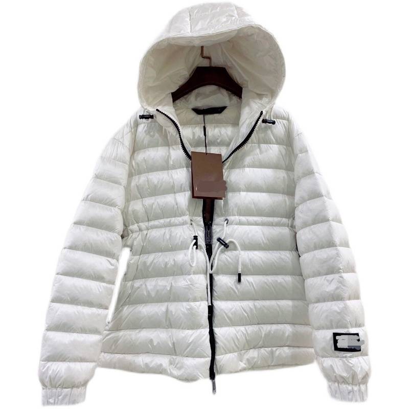 Warm NIU goods!Pumping rope white goose velvet warm, light, slightly hooded, light pure color down jacket outer jacket female
