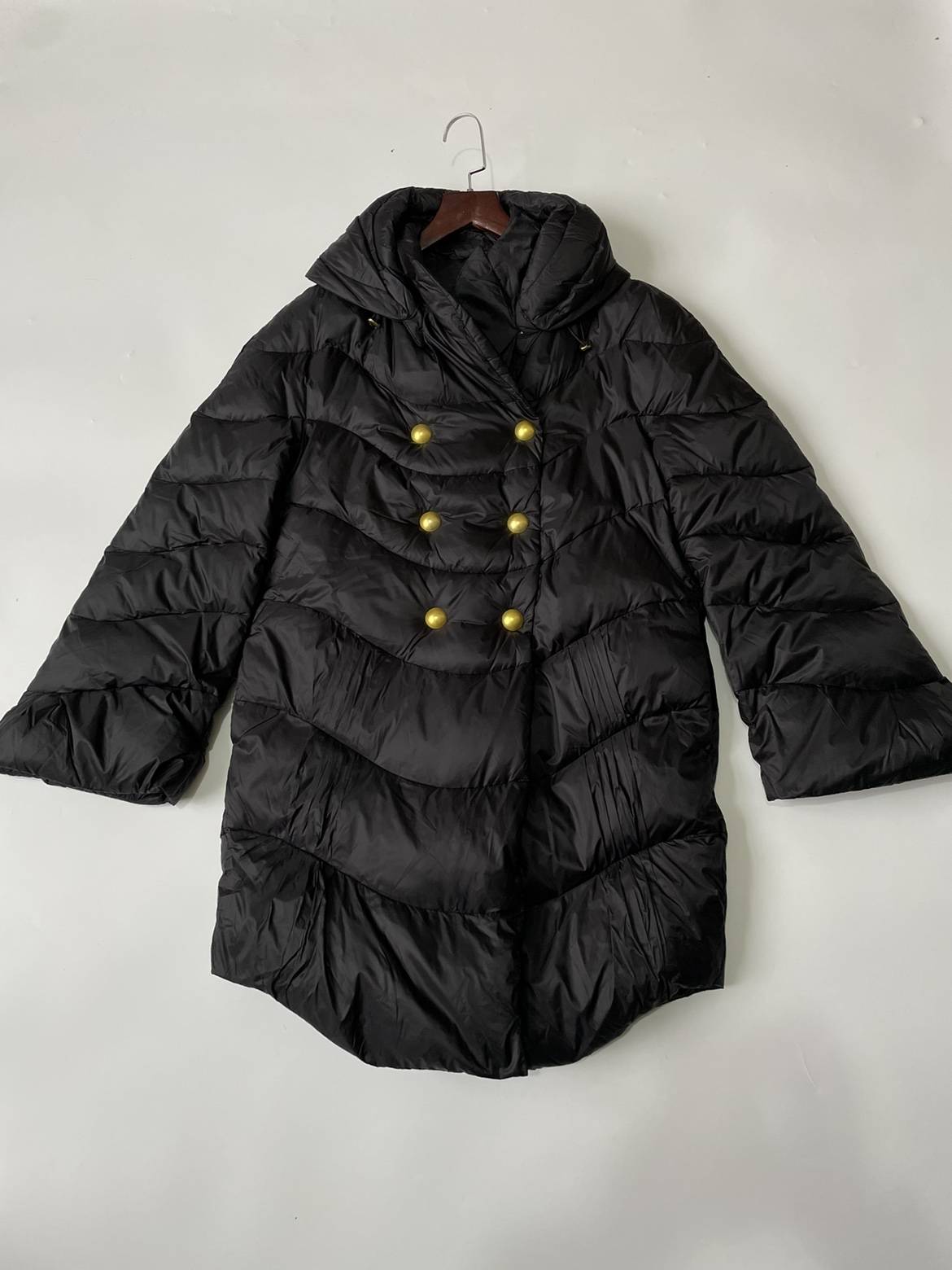 Rare cattle goods, warm quilt, goose down goose down fashion design silhouette design long -sleeved goose down jacket