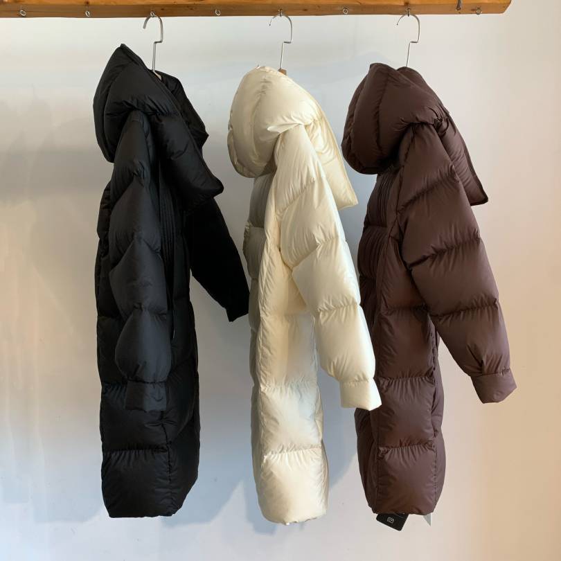 Walking goose down is high -end Samsung Goosedo matte fabric connecting long puff down jacket
