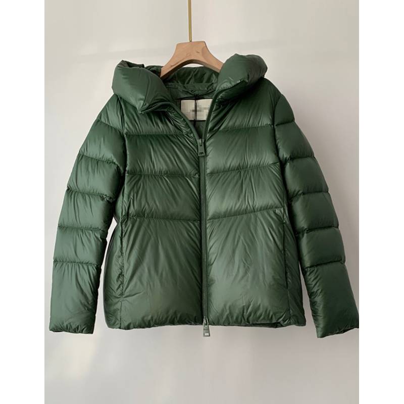 2023 Winter new Italian puppy can degrade fabric hats, zipper, geese velvet down jacket women