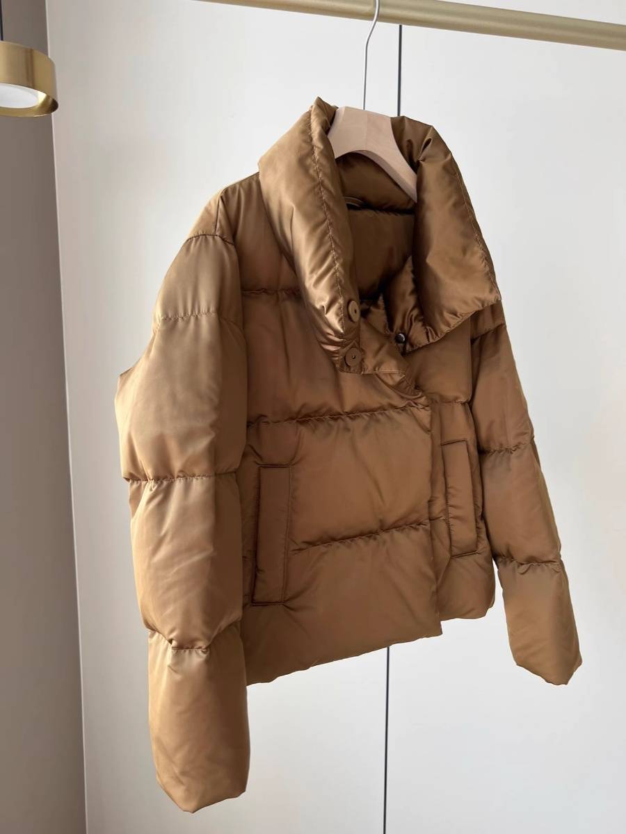 Short -thick thickened winter down jacket standing collar