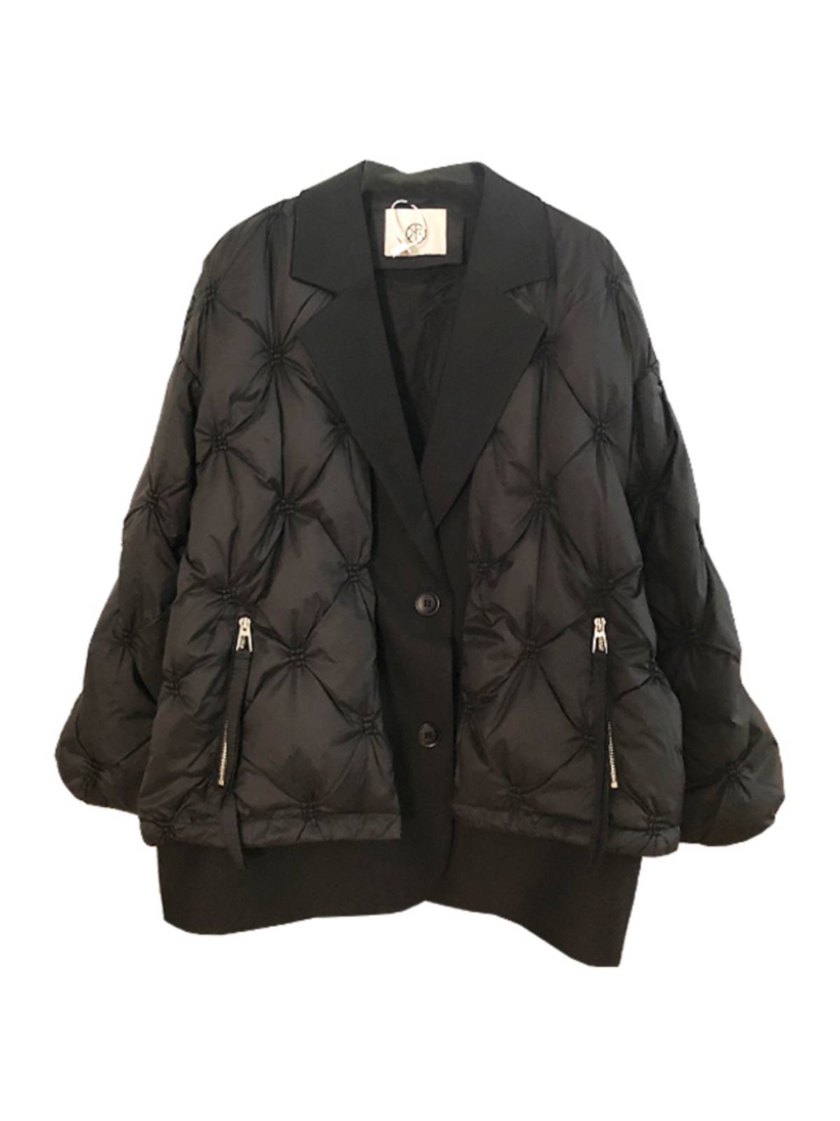European goods design fake 2 pieces of stitching down jacket size
