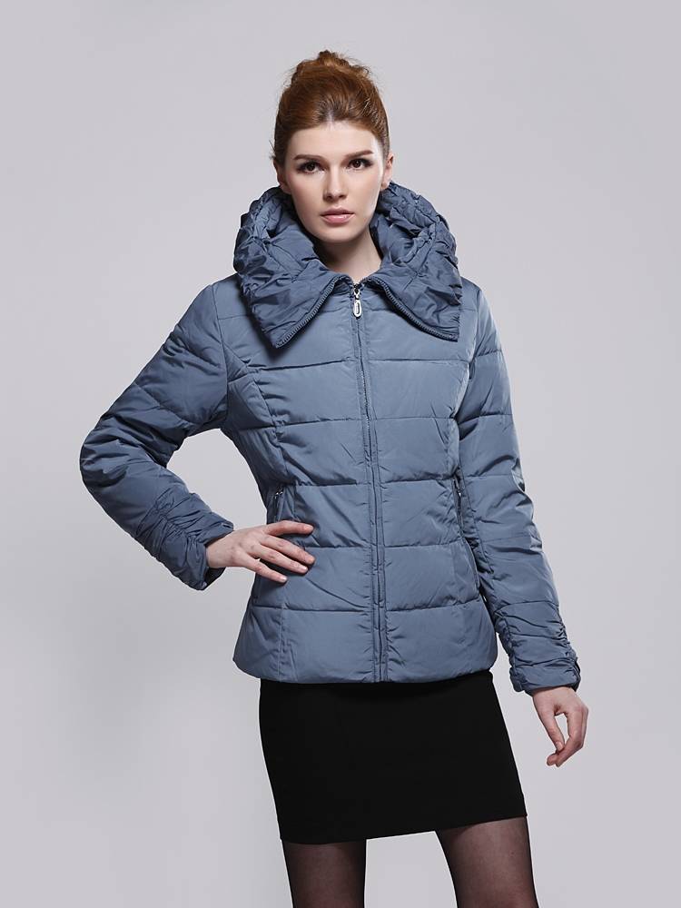 Thick mid -length down jacket slim hooded down down