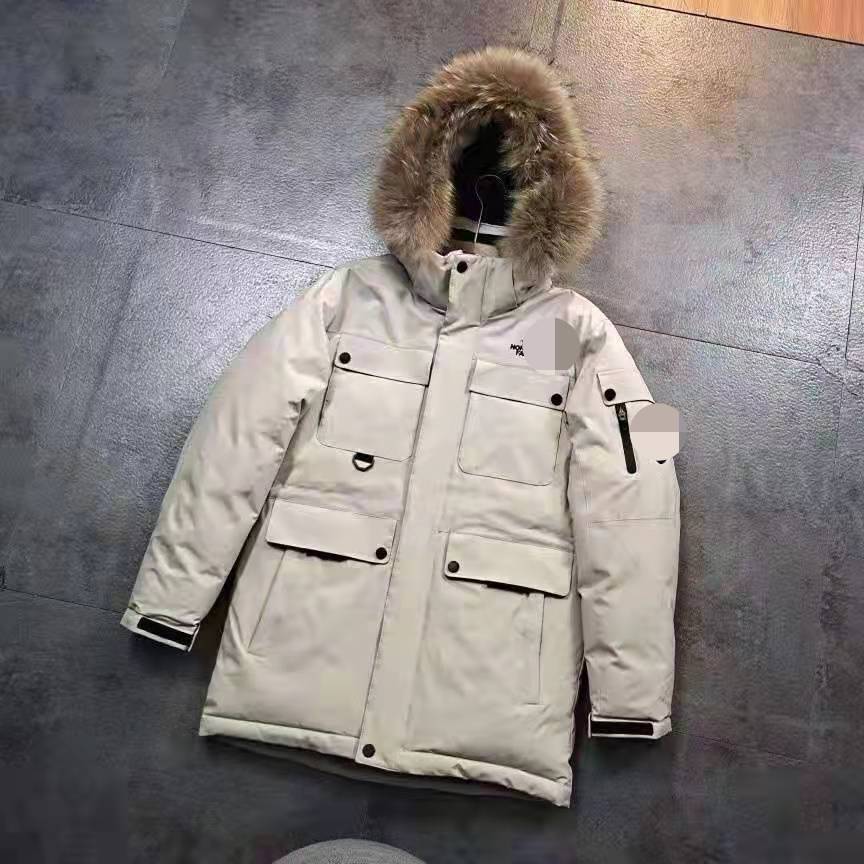 Outdoor 2021 Mike multi -long long water, water, thickened down jacket men and women, the same hairy collar
