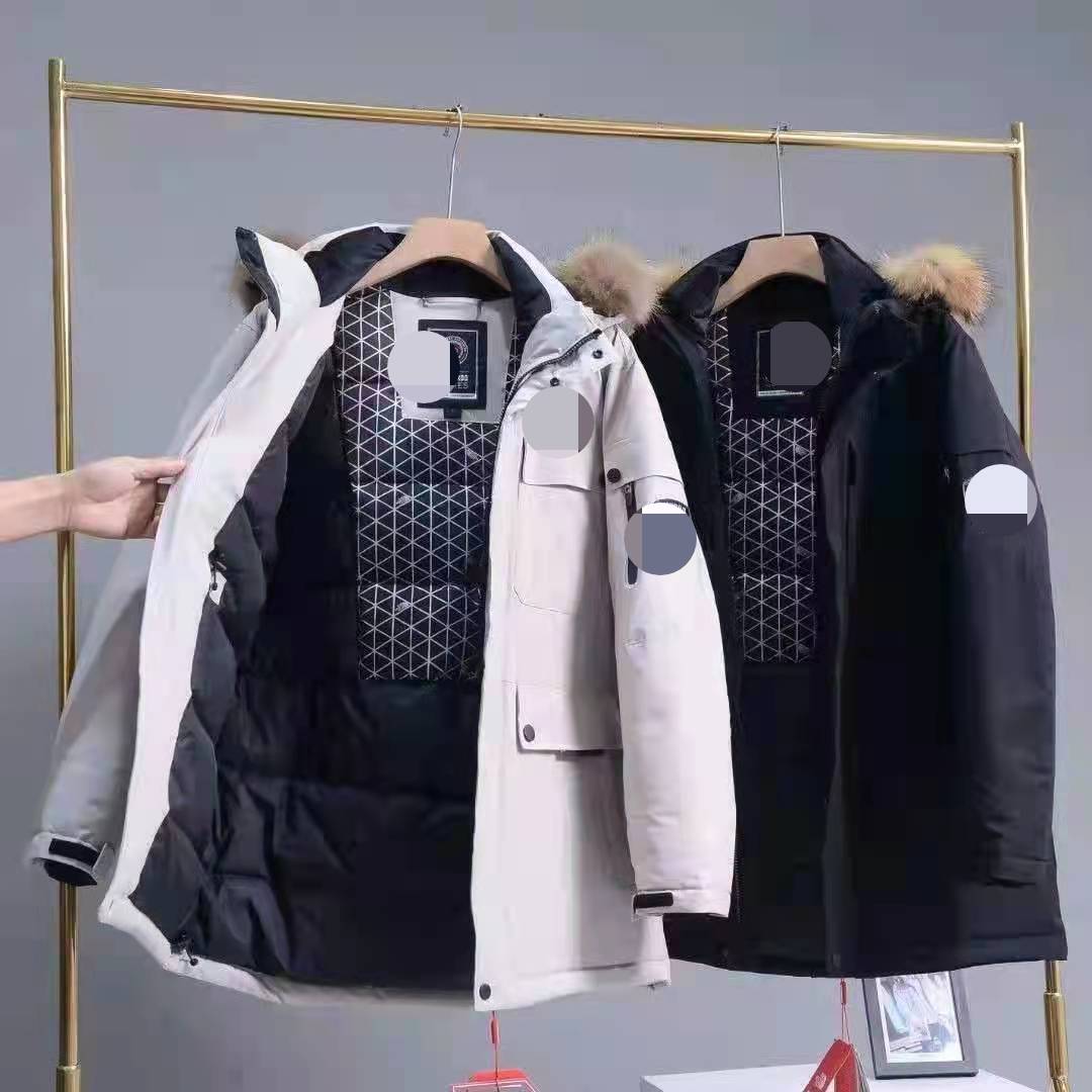Outdoor 2021 Mike multi -long long water, water, thickened down jacket men and women, the same hairy collar