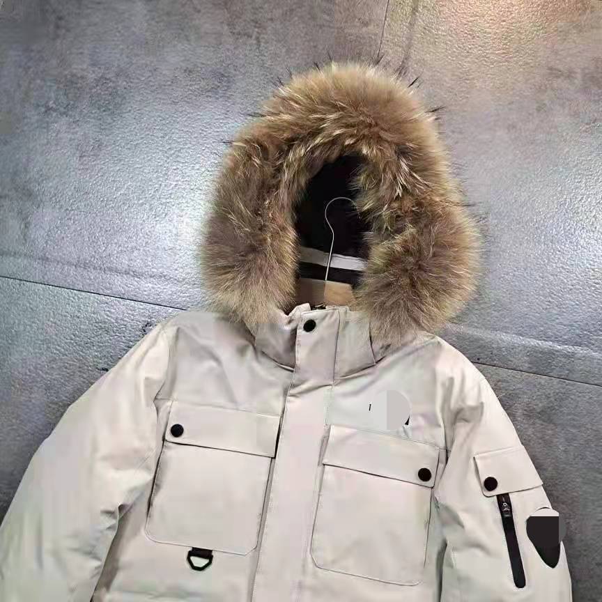 Outdoor 2021 Mike multi -long long water, water, thickened down jacket men and women, the same hairy collar
