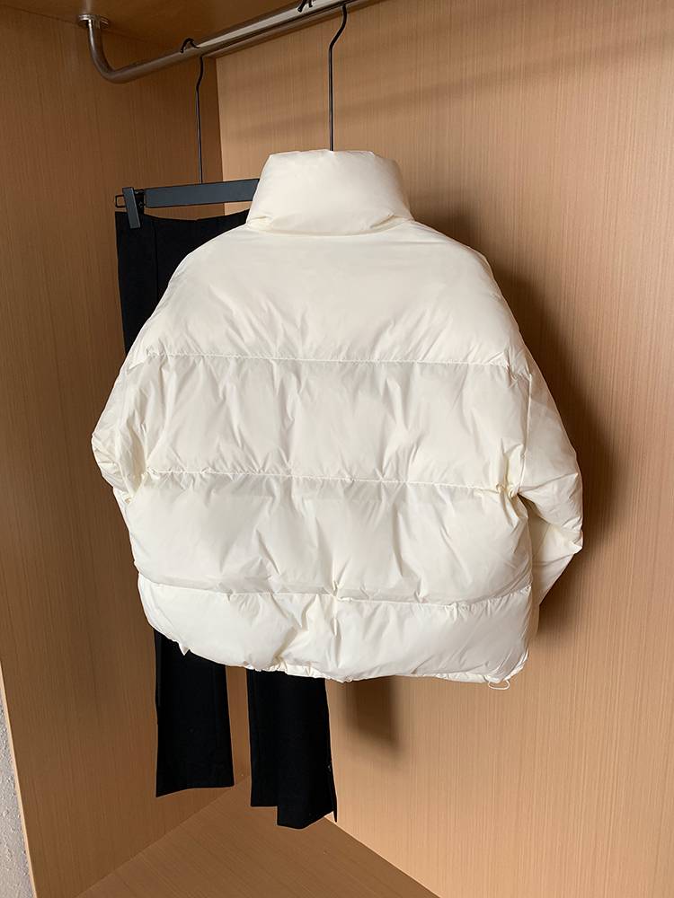 High -end European Station New National Standard 90 White Duck Velvet Women's Short Stand -up Puffing Puff down jacket Women Winter Winter