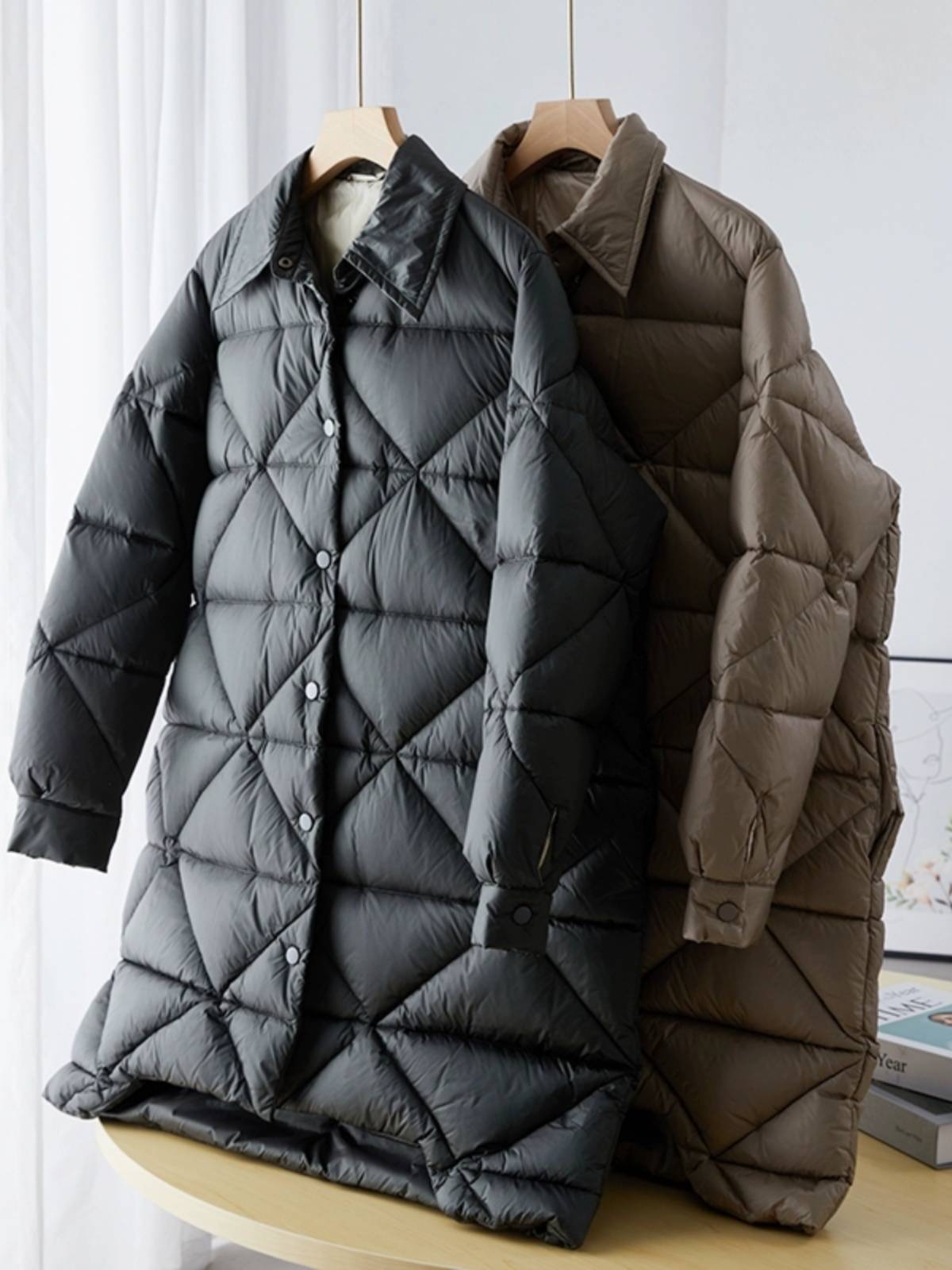 White duck down designer down jacket coat coat