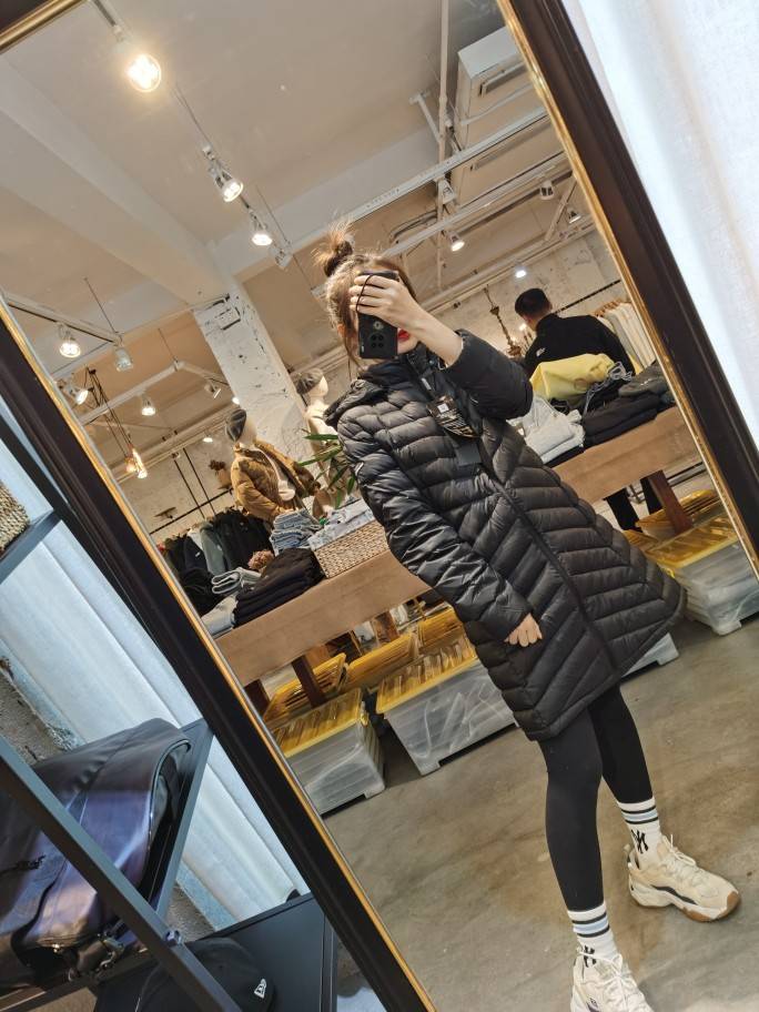 Korean version of the original single 90 white duck down hooded hooded medium long down jacket female 2021 winter new model thin