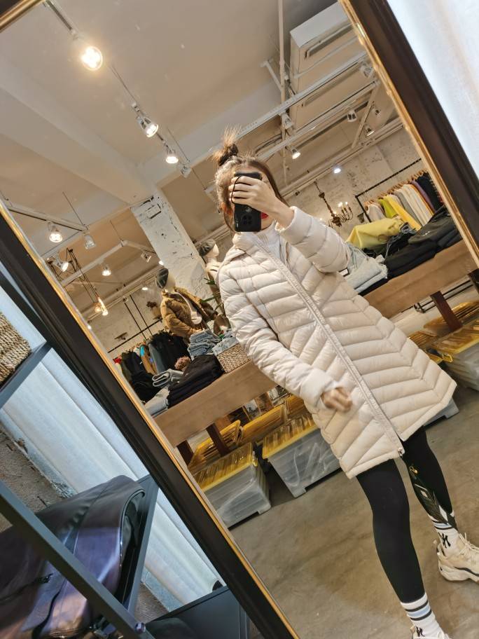 Korean version of the original single 90 white duck down hooded hooded medium long down jacket female 2021 winter new model thin