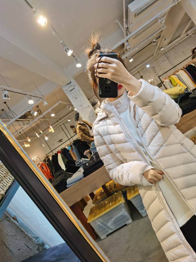Korean version of the original single 90 white duck down hooded hooded medium long down jacket female 2021 winter new model thin