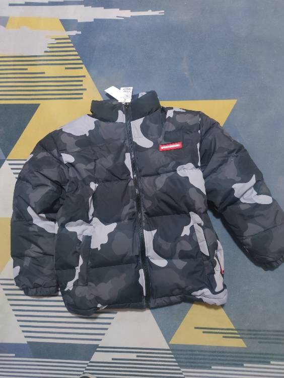 Shark mouth tide brand spot sprayground warm camouflage down jacket coat men's and women's same paragraph