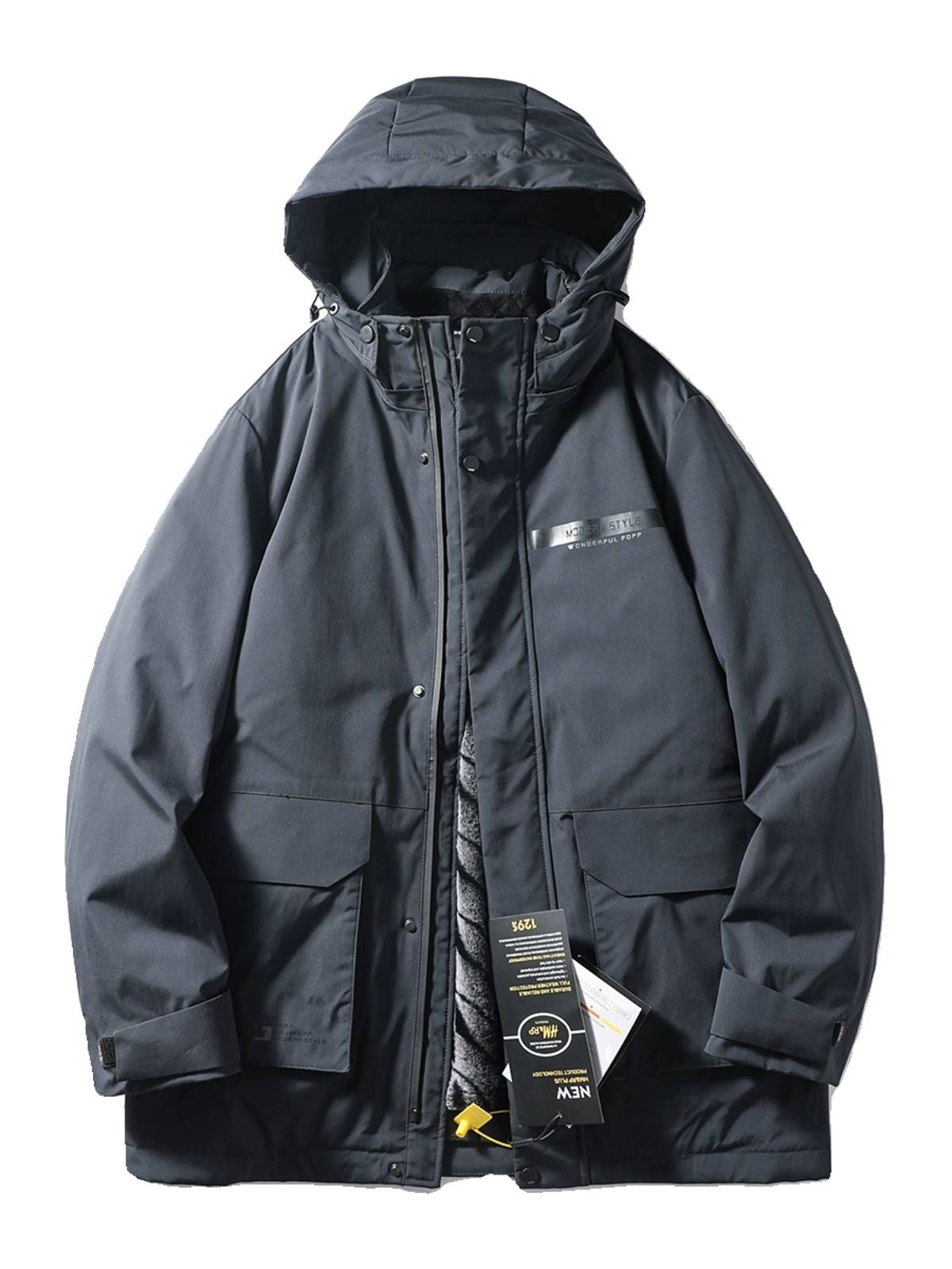 Big Goose Velvers III outdoor Men's Men's Men's Medium Long Hooding Wind and Warm Casual down jacket tide