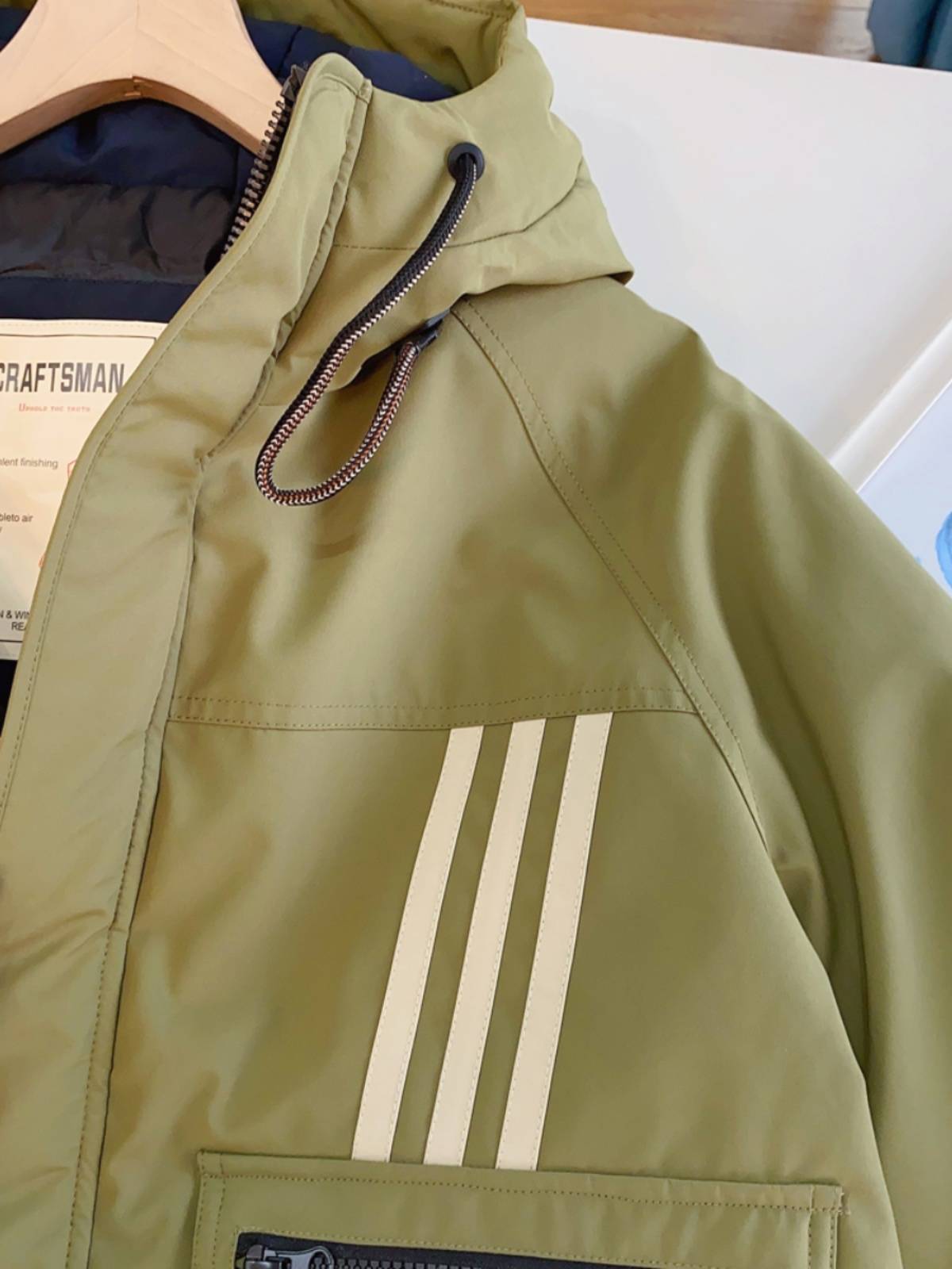 Gongguang Mid -length hooded hood