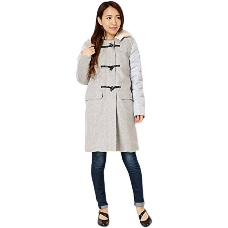 Mao Woo stitching mid -length down jacket