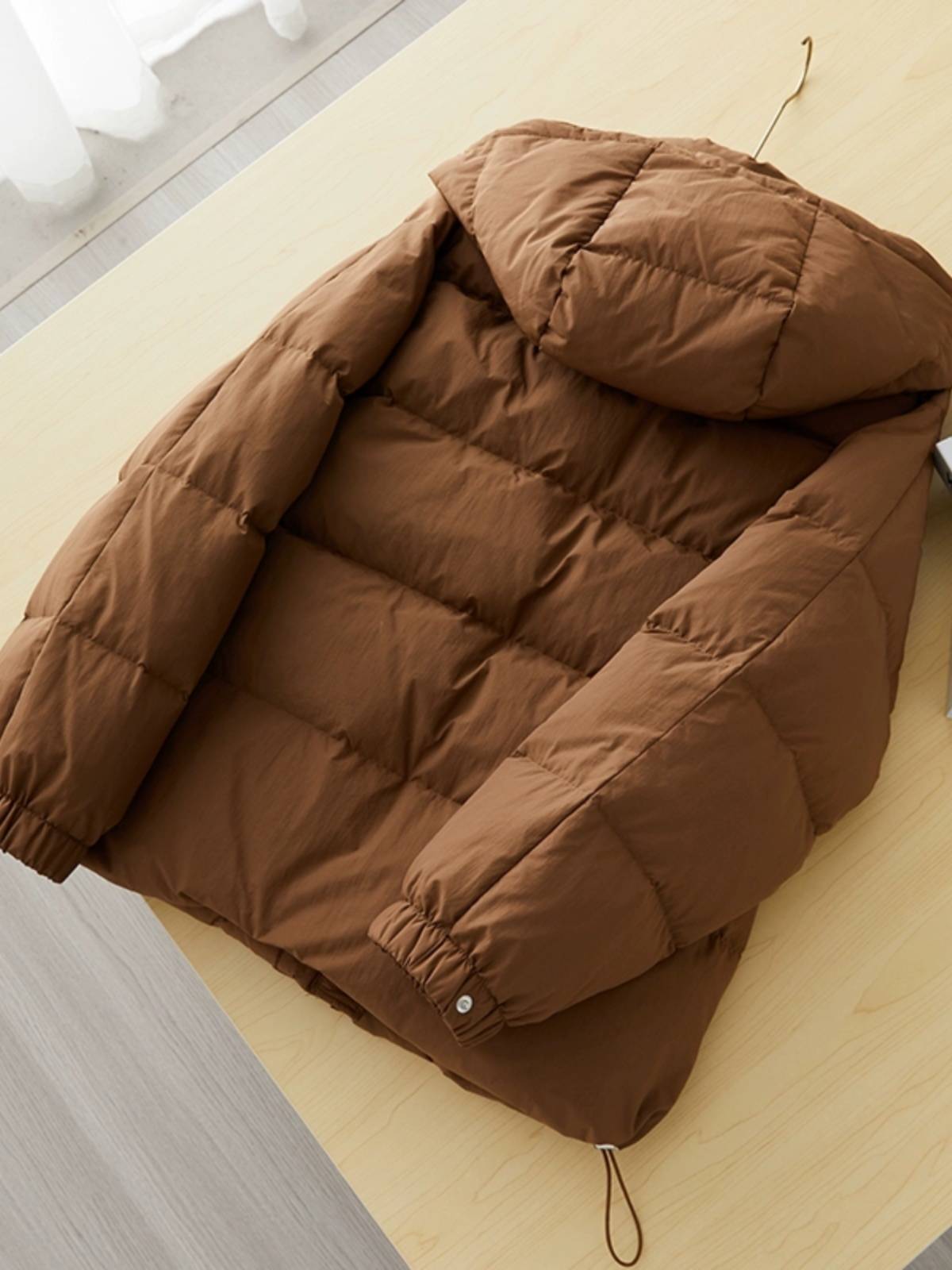Thicked warm white duck down hooded down jacket jacket