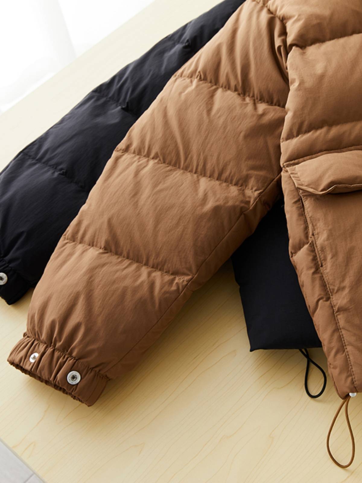 Thicked warm white duck down hooded down jacket jacket