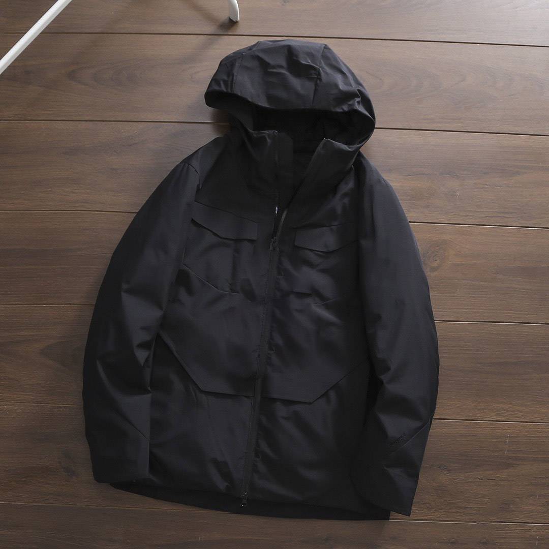 2023 Autumn and Winter Fashion V series men's outdoor sports hooded hooded jacket down jacket white duck down trend