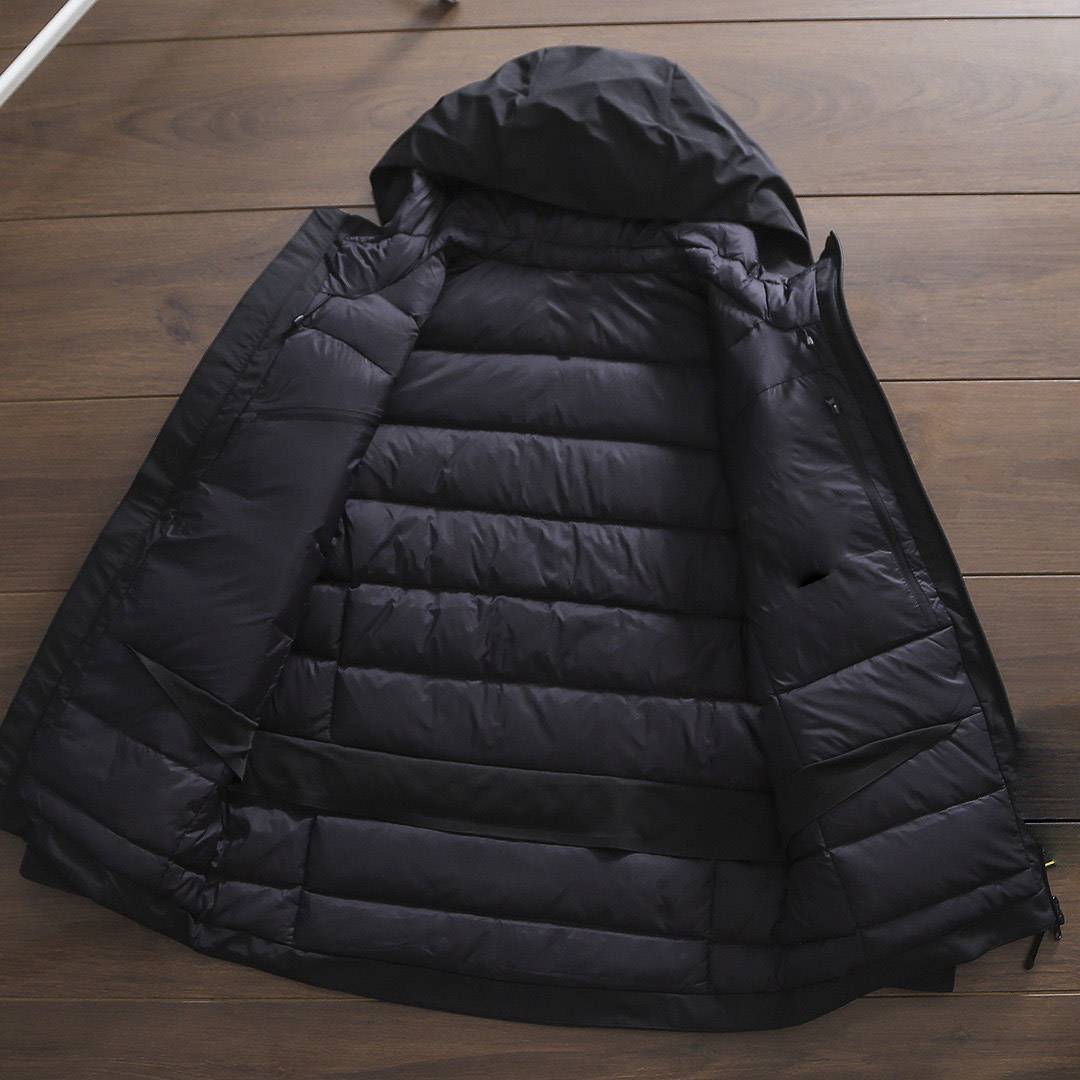 2023 Autumn and Winter Fashion V series men's outdoor sports hooded hooded jacket down jacket white duck down trend