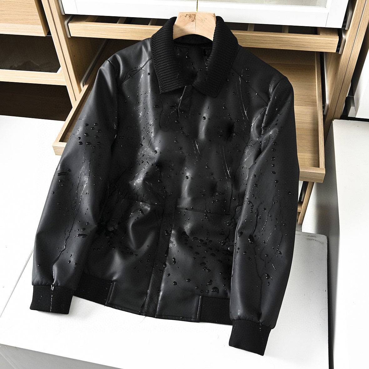 Winter locomotive Men's 90 white duck down cotton sheepskin can take off the collar leather jacket casual jacket down jacket lap laparum