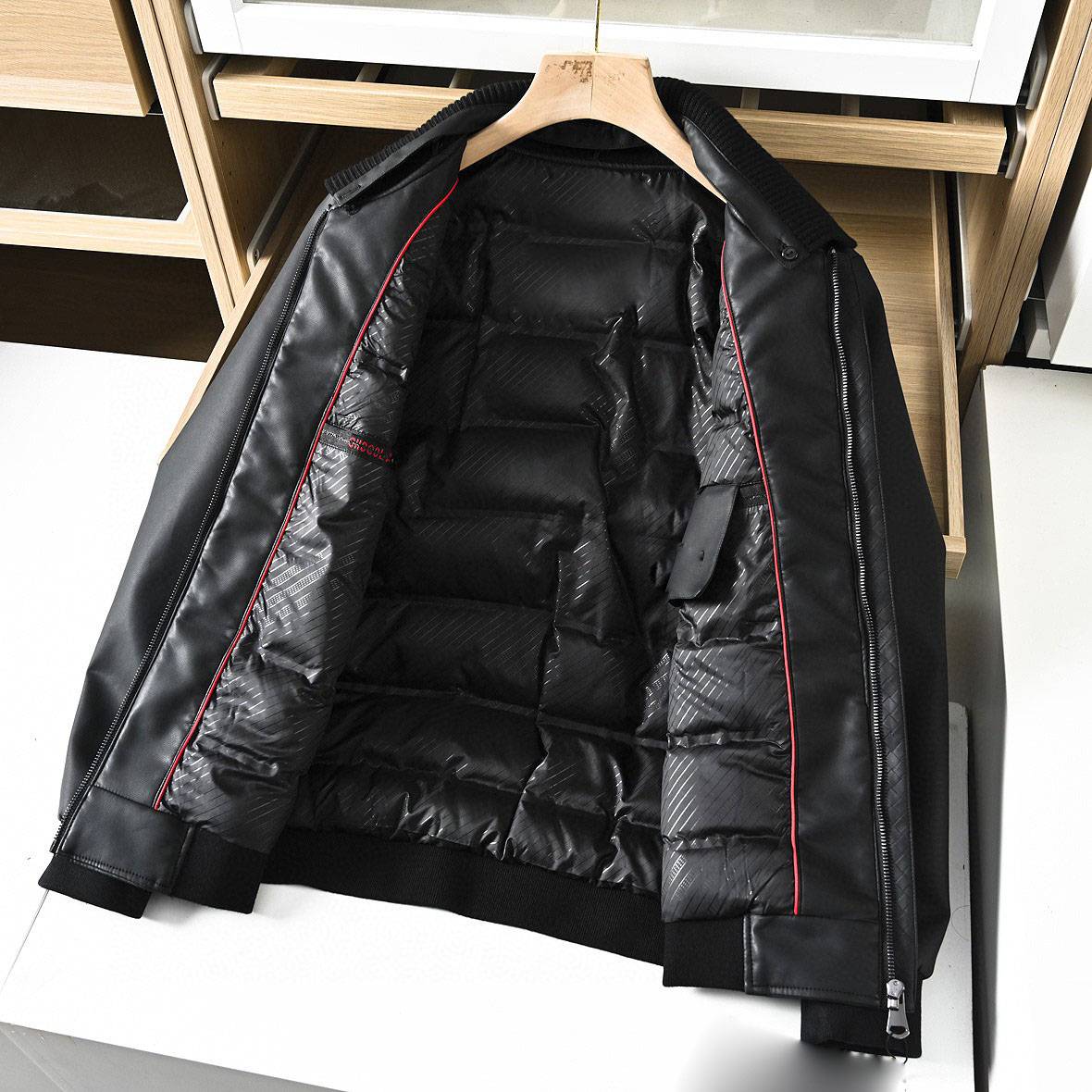 Winter locomotive Men's 90 white duck down cotton sheepskin can take off the collar leather jacket casual jacket down jacket lap laparum